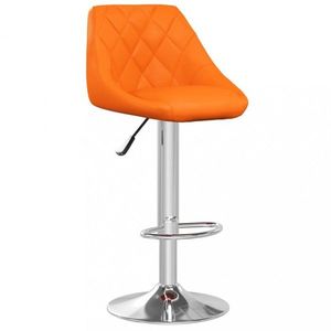 Barová stolička umelá koža / chróm Dekorhome Oranžová vyobraziť