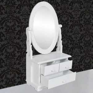 Toaletný stolík so zrkadlom biela Dekorhome vyobraziť