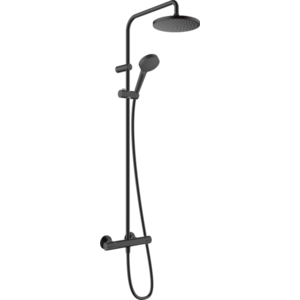 Hansgrohe Vernis Blend - Sprchový systém, termostatický, hlavová sprcha + ručná sprcha, čierna matná 26276670 vyobraziť