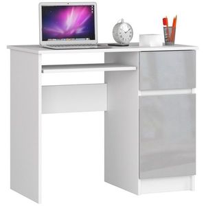 Písací stôl 90 cm Piksel biely/sivý pravý vyobraziť