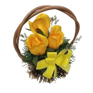 Kvetinový košík malej veľkosti, žltý vyobraziť