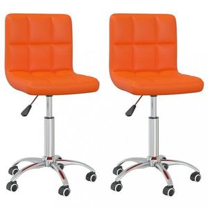 Otočná jedálenská stolička 2 ks umelá koža / chróm Dekorhome Oranžová vyobraziť