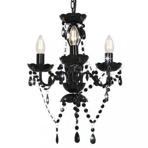 Závesná lampa luster 3 x E14 Dekorhome Čierna vyobraziť