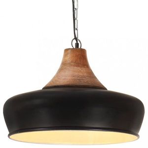 Závesná lampa čierna / mangovníkové drevo Dekorhome 26 cm vyobraziť