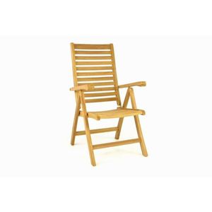 Divero 40742 Drevená polohovateľná stolička - teakové drevo vyobraziť