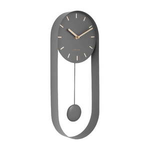 Sivé kyvadlové nástenné hodiny Karlsson Charm vyobraziť