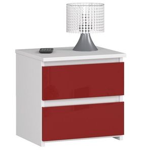 Nočný stolík CL2 40 cm biely/červený vyobraziť