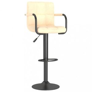 Barová stolička zamat / kov Dekorhome Krémová vyobraziť