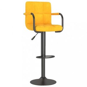 Barová stolička zamat / kov Dekorhome Žltá vyobraziť