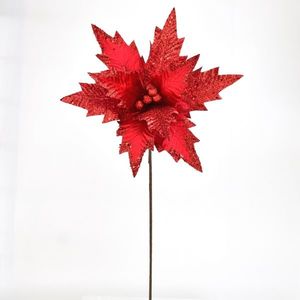 Vianočný trblietavý kvet červená, 50 x 32 cm vyobraziť