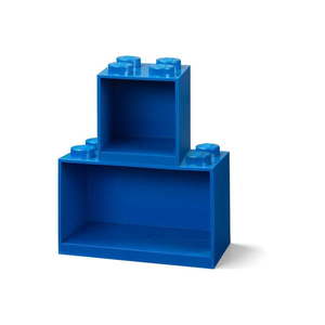 Súprava 2 detských modrých nástenných políc LEGO® Brick vyobraziť