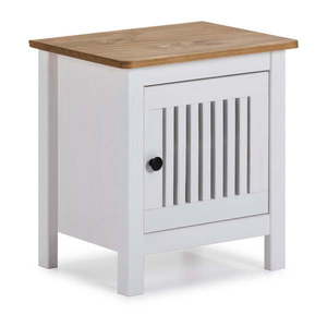 Biely drevený nočný stolík Marckeric Bruna vyobraziť