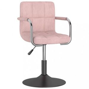 Otočná stolička kov / zamat Dekorhome Ružová vyobraziť