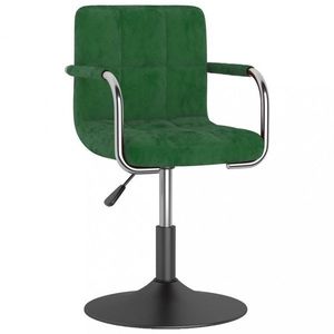 Otočná stolička kov / zamat Dekorhome Tmavo zelená vyobraziť