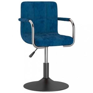 Otočná stolička kov / zamat Dekorhome Modrá vyobraziť