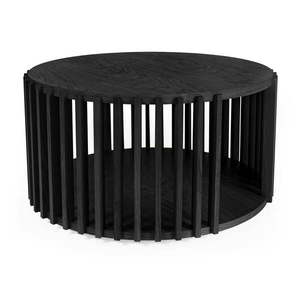 Čierny konferenčný stolík z dubového dreva Woodman Drum, ø 83 cm vyobraziť