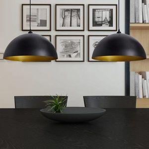 Závesná lampa s nastaviteľnou výškou 2 ks kov Dekorhome Čierna vyobraziť