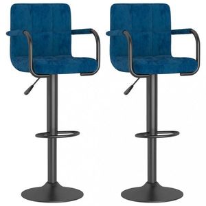 Barová stolička 2 ks zamat / kov Dekorhome Modrá vyobraziť
