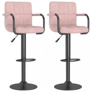 Barová stolička 2 ks zamat / kov Dekorhome Ružová vyobraziť