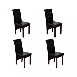 Jedálenská stolička 4 ks umelá koža / drevo Dekorhome Čierna vyobraziť