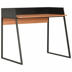 Písací stôl DTD / kov Dekorhome Čierna / hnedá vyobraziť