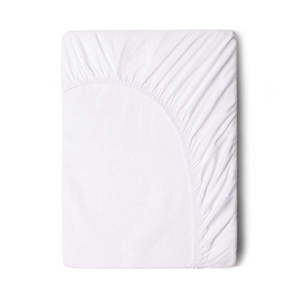 Biela bavlnená elastická plachta Good Morning, 180 x 200 cm vyobraziť