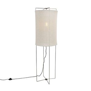 Dizajnová podlahová lampa béžové ľanové tienidlo - Rich vyobraziť