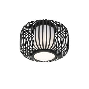 Moderné stropné svietidlo čierne s bambusom - Bambuk vyobraziť