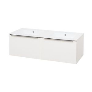 MEREO - Mailo, kúpeľňová skrinka s keramickým umývadlom 121 cm, biela, chróm madlo CN518 vyobraziť