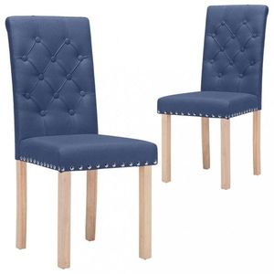 Jedálenská stolička 2 ks látka / drevo Dekorhome Modrá vyobraziť