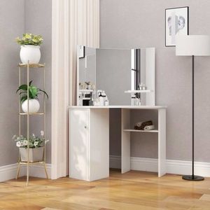Rohový toaletný stolík biela Dekorhome vyobraziť