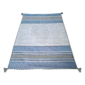Modro-sivý bavlnený koberec Webtappeti Antique Kilim, 60 x 200 cm vyobraziť