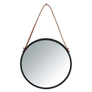 Čierne závesné zrkadlo Wenko Borrone, ø 30 cm vyobraziť