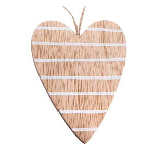 Súprava 5 drevených závesných ozdôb v tvare srdca Dakls, výška 9 cm vyobraziť