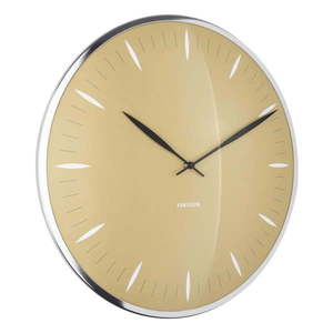 Horčicovožlté sklenené nástenné hodiny Karlsson Leaf, ø 40 cm vyobraziť