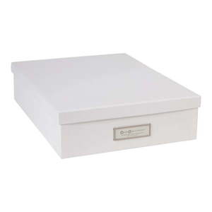 Biely úložný box s menovkou na dokumenty Bigso Box of Sweden Oskar, veľkosť A4 vyobraziť