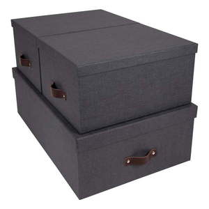 Súprava 3 čiernych úložných škatúľ Bigso Box of Sweden Inge vyobraziť
