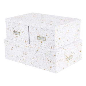 Súprava 3 úložných škatúľ v zlato-bielej farbe Bigso Box of Sweden Inge vyobraziť