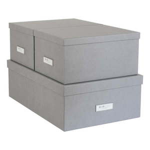 Súprava 3 sivých úložných škatúľ Bigso Box of Sweden Inge vyobraziť