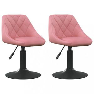 Otočná jedálenská stolička 2 ks zamat / kov Dekorhome Ružová vyobraziť