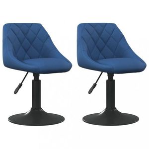 Otočná jedálenská stolička 2 ks zamat / kov Dekorhome Modrá vyobraziť
