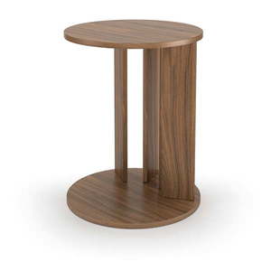Okrúhly konferenčný stolík s doskou v dekore orechového dreva ø 50 cm Nora - TemaHome vyobraziť
