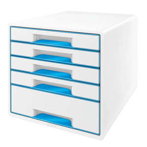 Bielo-modrý zásuvkový box Leitz WOW CUBE, 5 zásuviek vyobraziť