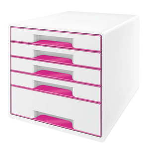 Bielo-ružový zásuvkový box Leitz WOW CUBE, 5 zásuviek vyobraziť