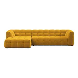 Žltá zamatová rohová pohovka Windsor & Co Sofas Vesta, levý roh vyobraziť