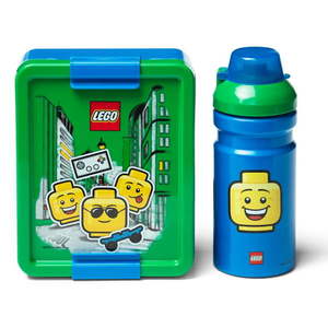 Set zeleno-modrého desiatového boxu a fľaše na pitie LEGO® Iconic vyobraziť