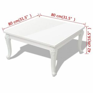 Konferenčný stolík biela vysoký lesk Dekorhome 80x80x42 cm vyobraziť