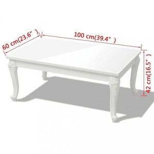 Konferenčný stolík biela vysoký lesk Dekorhome 100x60x42 cm vyobraziť