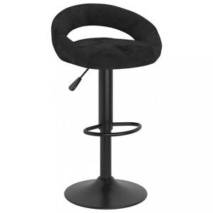Barová stolička zamat / kov Dekorhome Čierna vyobraziť