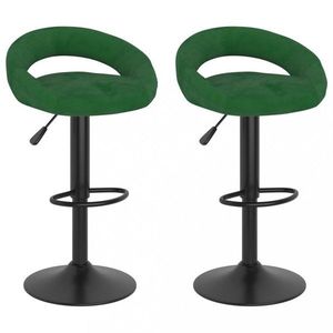 Barová stolička 2 ks zamat / kov Dekorhome Tmavo zelená vyobraziť